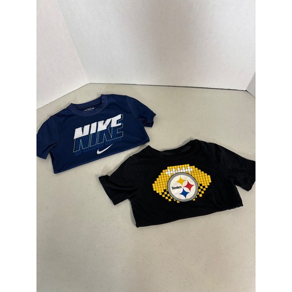 Nike Other - Nike Dri-FIT Navy Blue & NFL Pittsburgh Steelers Black Graphic T-Shirts Kids 5/6